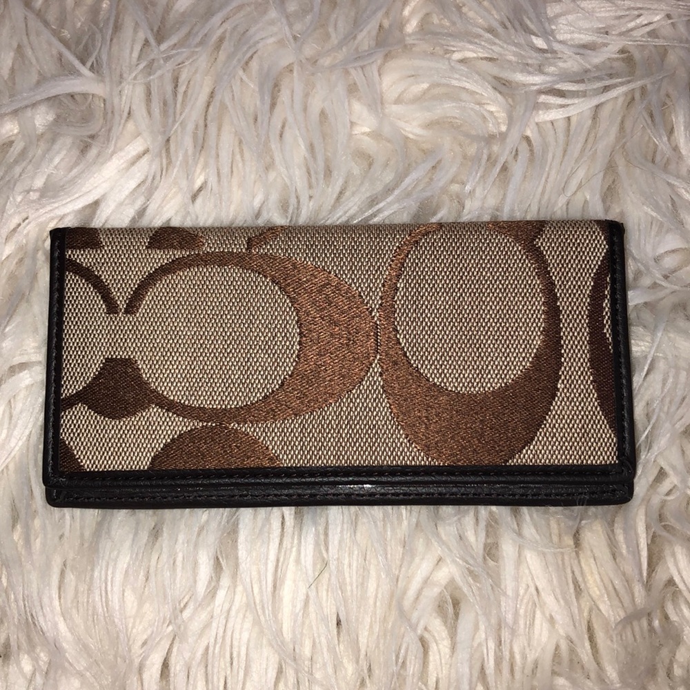 Coach monogram patterned check wallet